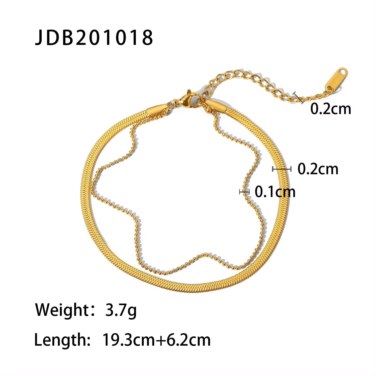 Dainty 18K Gold Plated Stainless Steel Simple Jewelry Gift Waterproof Chain Cross Double Layer Daity Anklet for Women My Store