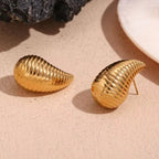 Spring Fashion Medium Hollow Water Drop Stud Earrings 18K Gold Plated Stainless Steel Jewelry Gift for Women My Store