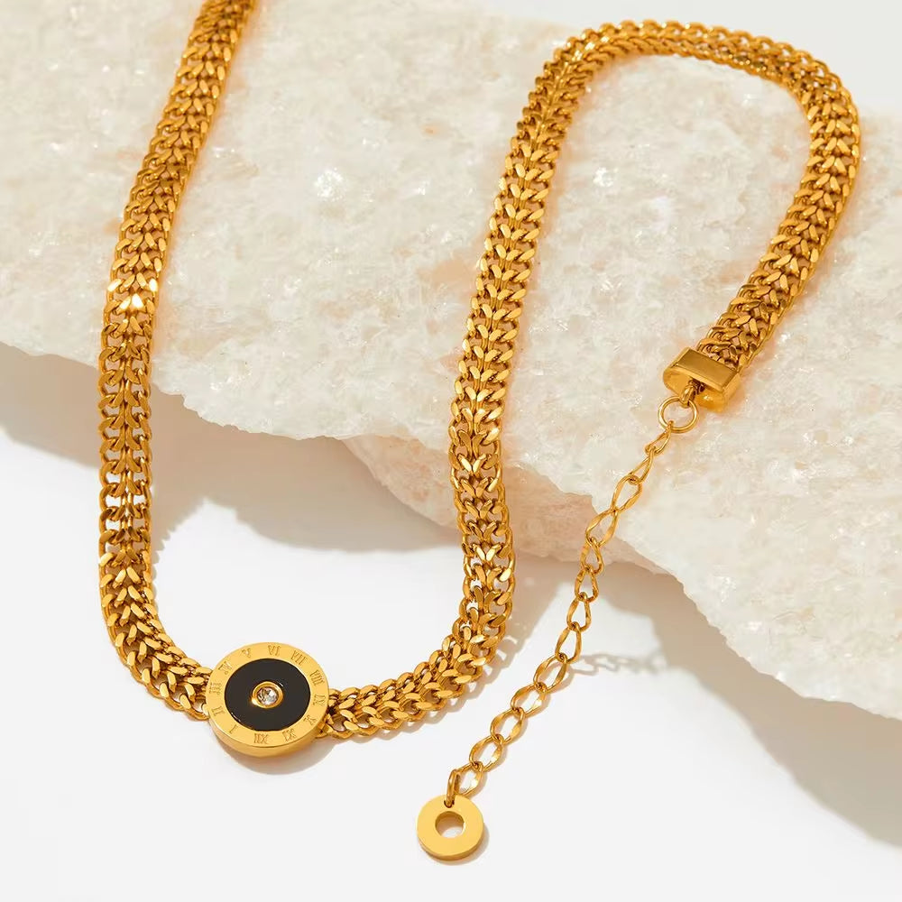 Shell Stainless Steel Charm Gold Cuban Chain Cz Bracelet Bangle Women Trendy Classic Jewelry My Store