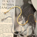 Wholesale Custom Stainless Steel Gold Plated 18K Gold 3Mm Snake Chain Necklace Bracelet Chain Set for Women My Store