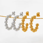 Hot-Selling Jewelry New round Steel Ball Earrings Earrings European and American Fashion Creative Women'S Earrings My Store