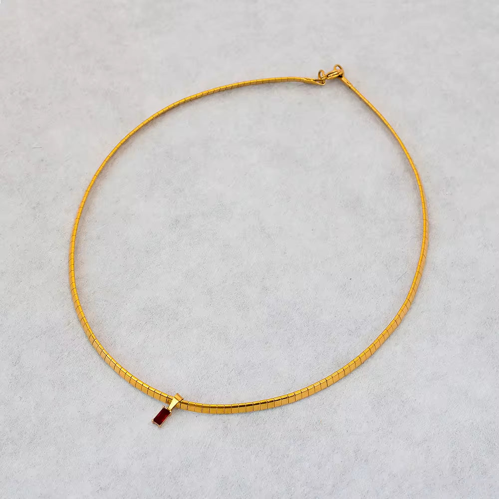 Fashion Rainbow Zircon Pendant Necklace INS Choker Chain Collar for Women Jewelry 18K Gold Stainless Steel Jewelry My Store