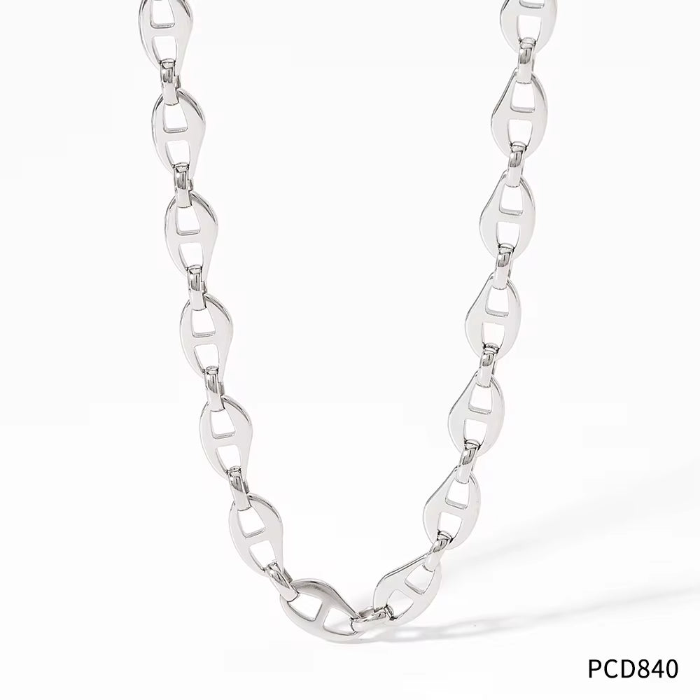 Ins Fashion Gold Plated Stainless Steel Pig Nose Designer Necklace Bracelet Jewelry Set for Women My Store