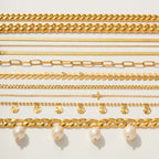 Dainty 18K Gold Plated Stainless Steel Simple Jewelry Gift Waterproof Chain Cross Double Layer Daity Anklet for Women My Store