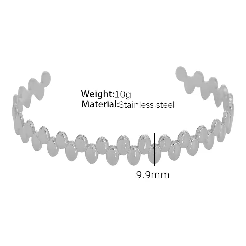 JEWELRY SZ29-35 2024 Fashion Stainless Steel Open Bangle Exaggerated Irregular Bangle My Store