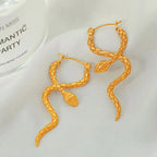 JEWELRY EH94 Factory Hot Sale Snake Cross over Surround Earrings Temperament Earrings 18K Gold Plated My Store