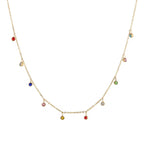 Waterproof Shining Dangle Colorful Diamond Cz Stainless Steel 18K Gold Rhinestone Choker Necklace My Store