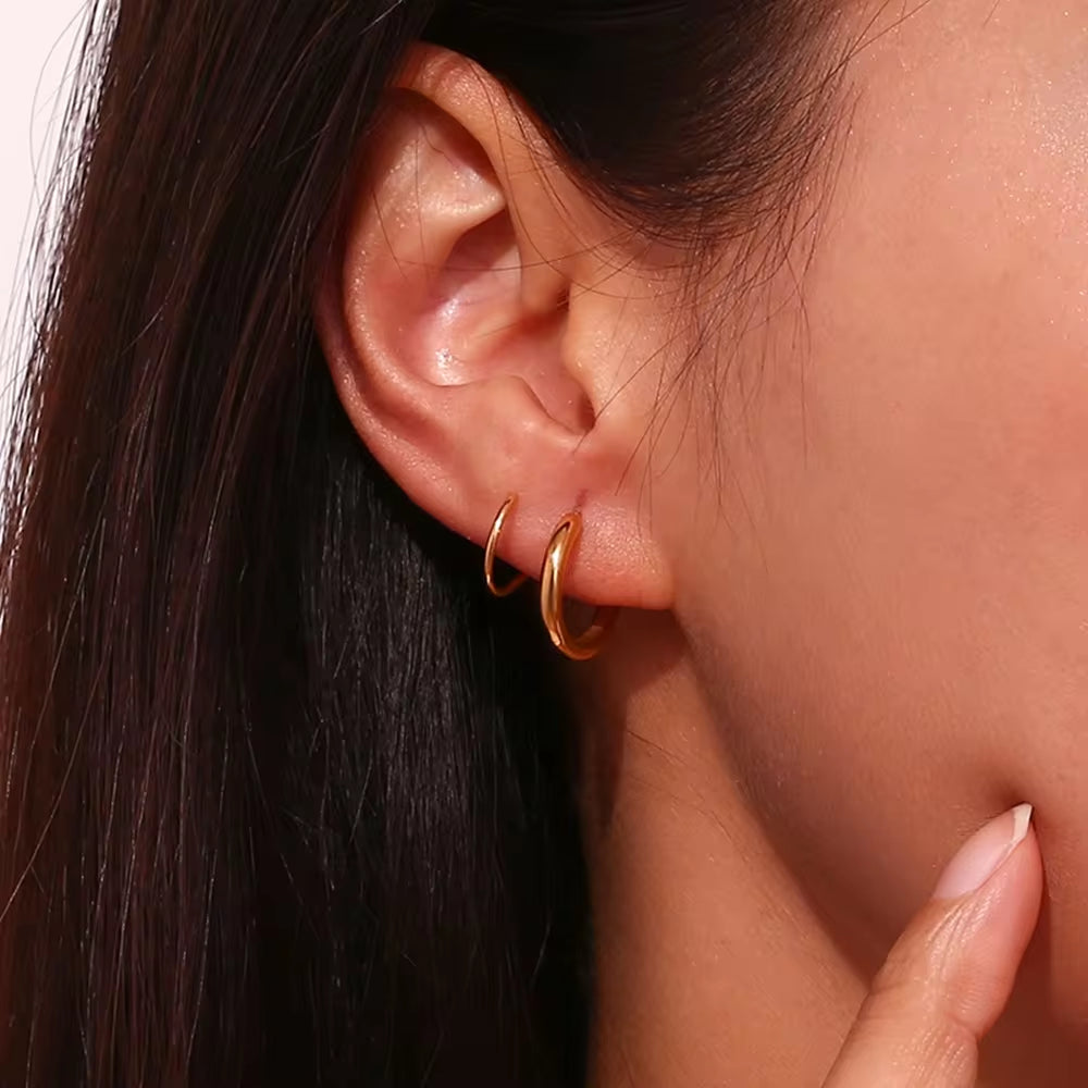 Minimalist Earrings Winding Gold Plated Stud Earrings for Women Waterproof Stainless Steel Jewelry My Store