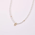 Waterproof Stainless Steel Seed Bead Choker Necklace Fashion Baroque Freshwater Pearl round Zircon Pendant Necklaces My Store