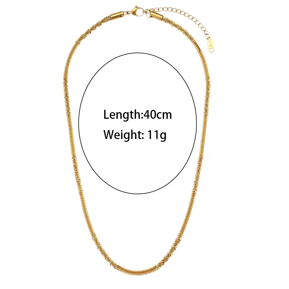 Tarnish Free 18K Gold PVD Plated Jewelry Stainless Steel Herryingbone Chain Necklace My Store