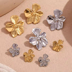 2024 New Arrivals Engraved Flower Earrings Gold Plated Gift for Girls Stainless Steel Stud Earrings My Store