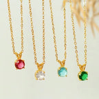 JEWELRY XL68 French Style Collarbone Chain Natural Gemstone Pendant Collarbone Necklace Stainless Steel Necklace My Store