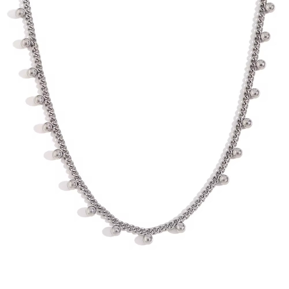 Bohemian Jewelry Beaded Tassel Necklace Gold Plated Chain Necklace Stainless Steel Jewelry My Store