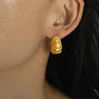 JEWELRY EH43-EH45-EH48 Wholesale Striped Earrings Stainless Steel 18K Gold Plated Fashion Jewelry Earrings for Women My Store