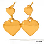 18K Gold Plated Chunky Heart Earring Tarnish Free Stainless Steel Earring Women Jewelry My Store