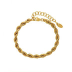 Twisted Rope Chain 18K Gold Stainless Steel Bracelet Femme Ladies My Store