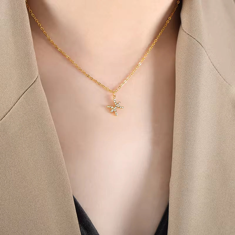 Minimalist Twelve Constellations18K Gold Plated Chain Crystal Charm Zodiac Necklace My Store