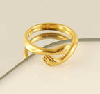 High Quality Vintage Wide Love Hands Embracing Ring Stainless Steel Tarnish Free Hand Hug Open Ring My Store