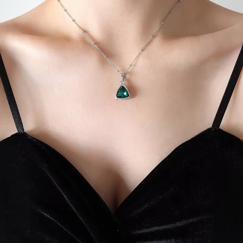 Designer Custom Vintage Fashion 18K Gold Plated Stainless Steel Hook Triangle Crystal Drop Earrings Women My Store