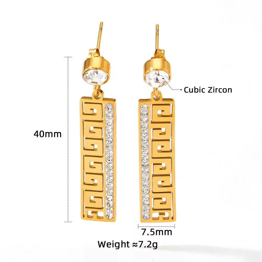 Fashion PVD Gold Plated Stainless Steel Jewelry Women Earring My Store