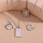 Wholesale Fashion Gold Plated Necklace Set Tarnish Free Jewelry Enamel Stainless Steel Pendant Necklace My Store