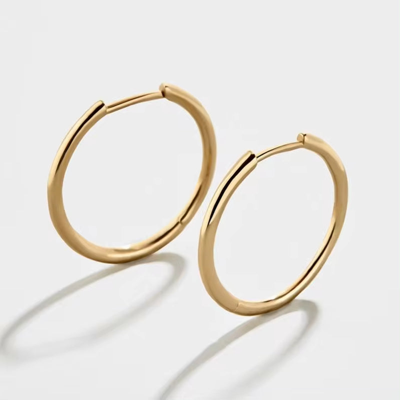 Stainless Steel Gold Plated Large Medium Small Size Hoop Earrings for Women My Store