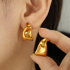 JEWELRY EH291 the Most Competitive Price Creative Simple Glossy Stainless Steel Gold-Plated Earrings My Store
