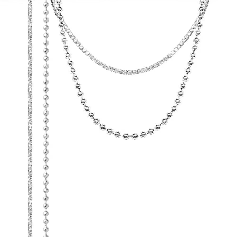Best Price of Zircon Chain Long Stainless Steel Necklace Chain for Women My Store