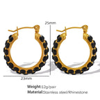 JEWELRY EH188 Fashion Inlaid Rhinestone C-Shaped Earrings Earrings Stainless Steel Earrings Wholesale My Store
