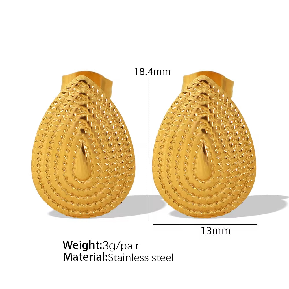 JEWELRY Fashionable Elegant Stainless Steel Metal Earrings Premium Feeling Shell Earrings for Women My Store