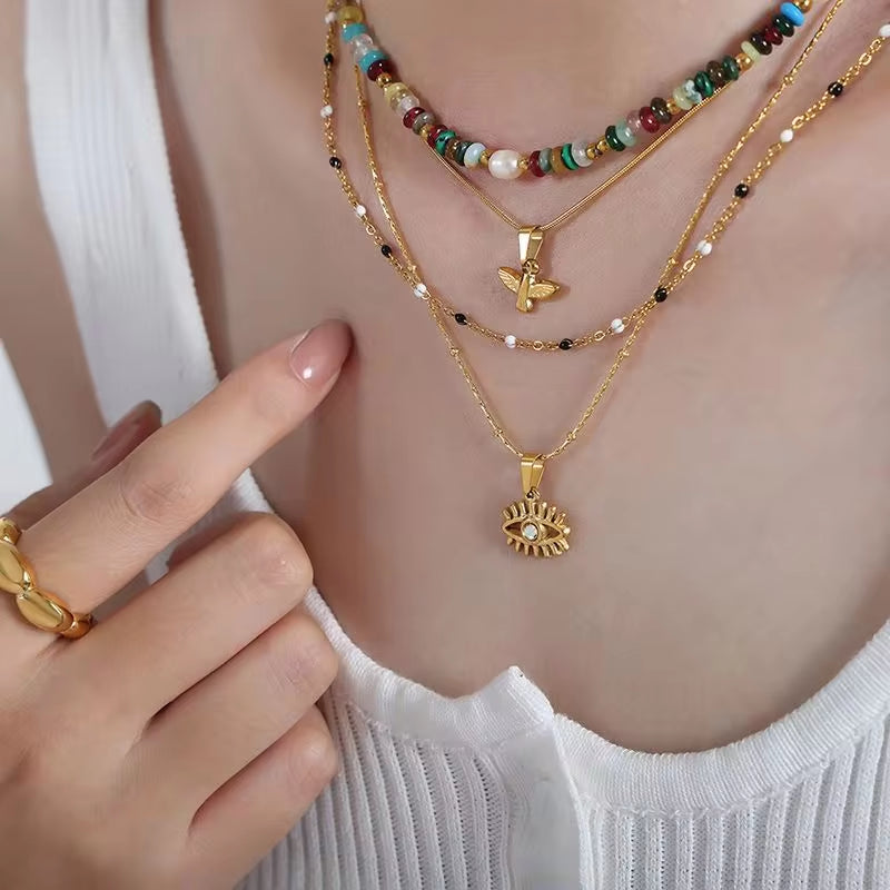 Plated 18K Gold Stainless Steel Ocean Summer Beach Style Jewelry Ocean Animal Seahorse Pendant Necklace My Store