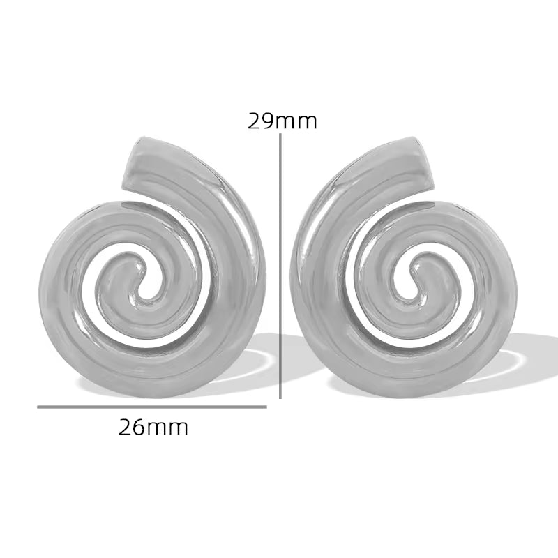 JEWELRY EH165 Made in China Vintage Stainless Steel 18K Gold Plated Swing Back Conch Earrings for Women My Store