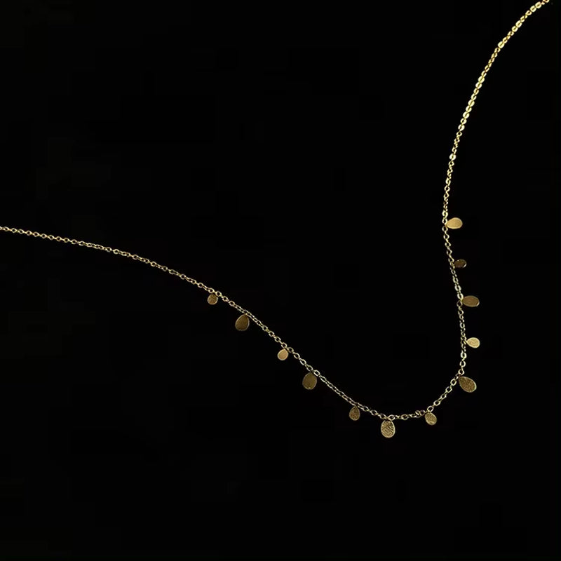 Waterproof 18K Gold Plated Stainless Steel Waterdrop Statement Stackage Necklace Link Chain Block Square Necklace for Women My Store