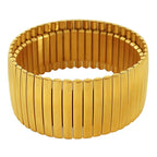 JEWELRY SZ56-7 the Newest Stainless Steel Stretch Band Stretch Band Rally Bracelet Wide Bracelet 18K Gold Plated My Store