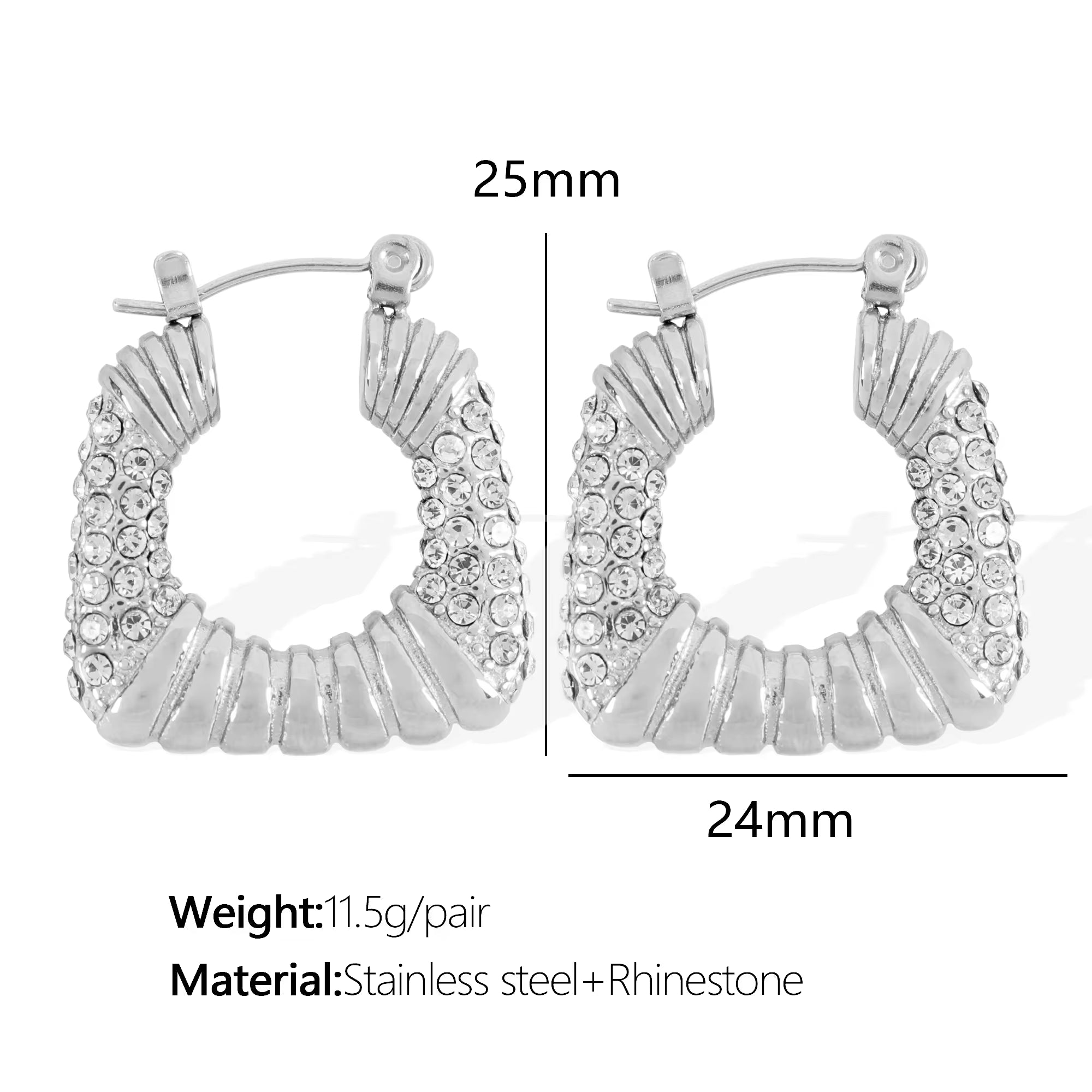 JEWELRY EH292-5 Factory Hot Sale 18K Gold Plated Geometric Zirconia Earrings Fashion Design Premium Earrings My Store