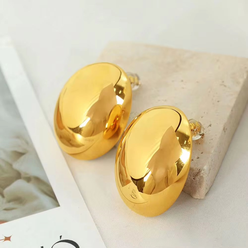 JEWELRY EH148-EH149 Fashion Texture Three-Dimensional Oval Earrings Simple Versatile Earrings for Women My Store