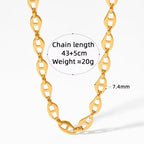 Ins Gold Plated Stainless Steel Pig Nose Designer Chokers Necklace for Women My Store