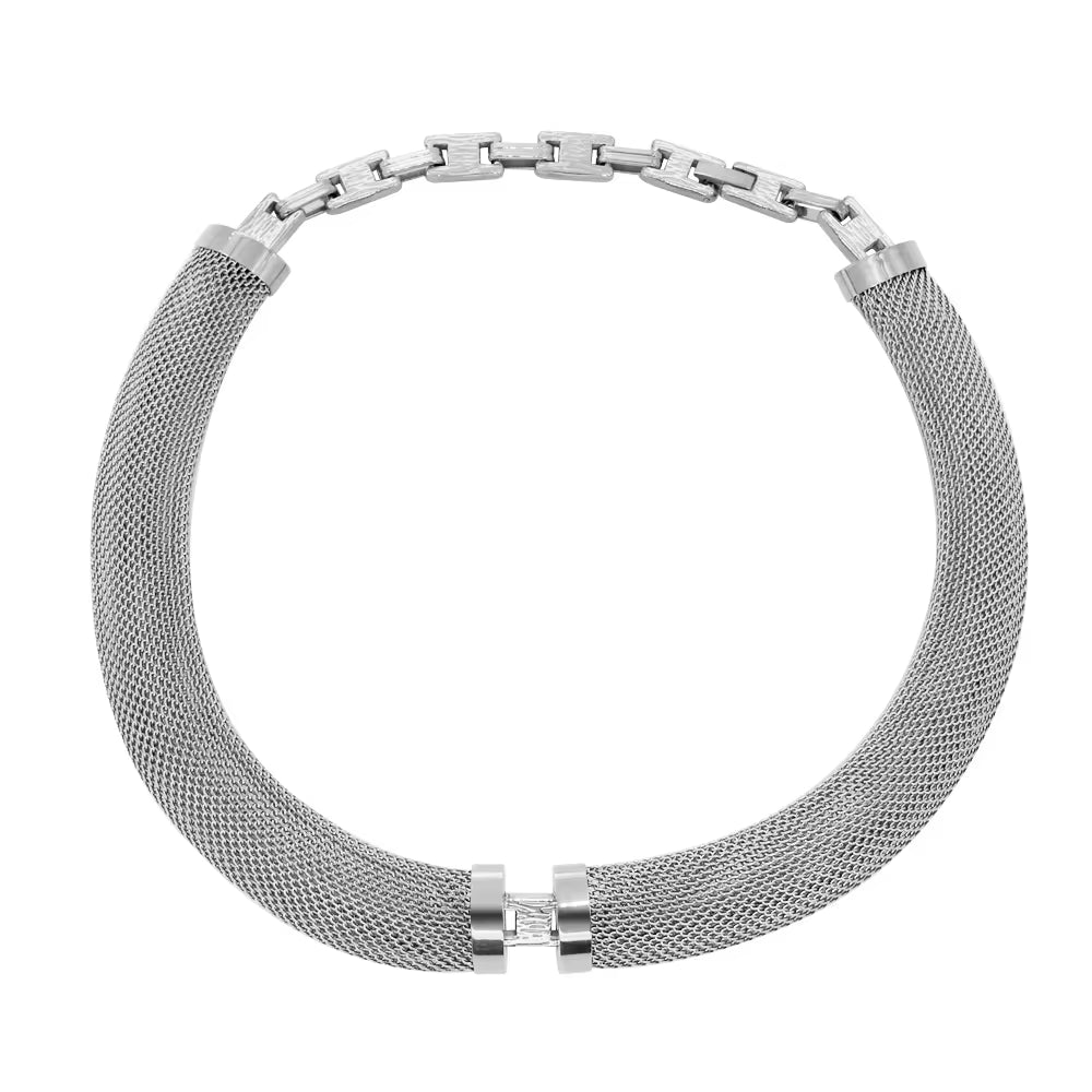 Luxury Chunky Mesh Stainless Steel Choker Necklace Fashion Women'S PVD Plated Gold Silver Color Jewelry Waterproof My Store