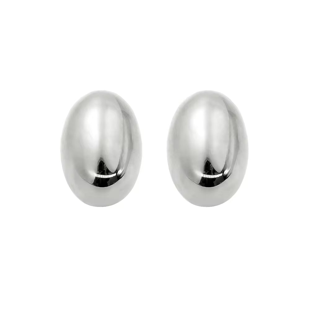 Hot Sales Hollow Oval Stainless Steel Stud Earrings Elegant Women'S Polished Gold Silver Color Ear Jewelry Low MOQ My Store