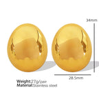 JEWELRY EH148-EH149 Fashion Texture Three-Dimensional Oval Earrings Simple Versatile Earrings for Women My Store