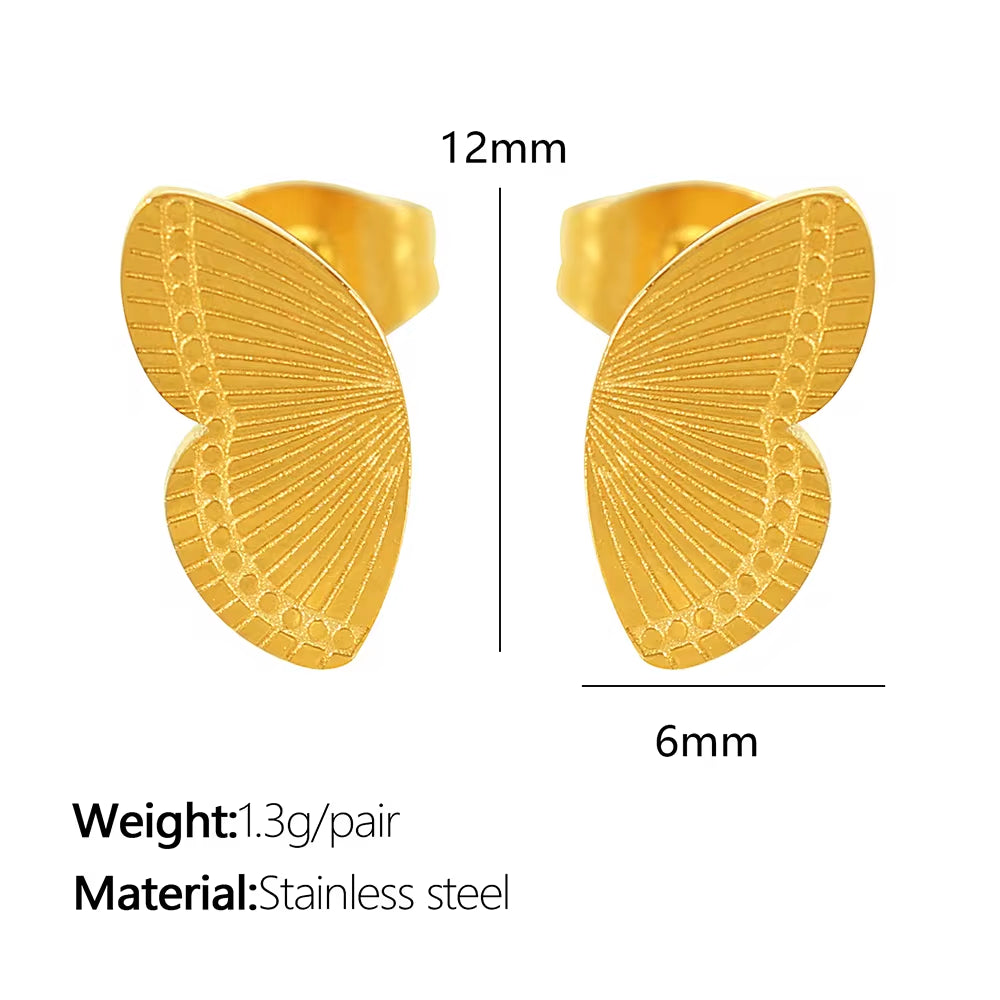 JEWELRY EH240-1 French Fashion Stainless Steel 18K Gold Plated Butterfly Shape Earrings for Women My Store