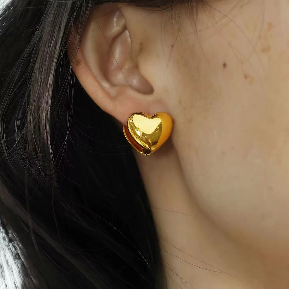 JEWELRY EH87-8 Love Ear Clips Delicate Ear Environmental Protection Colour Rhinestone Glossy Earrings for Women My Store