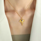 JEWELRY XL60 Trendy Elephant Pendant Collarbone Chain Fashion Modern Feeling Plated 18K Gold Necklace My Store