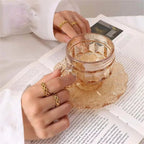 Fashion Simple Design 18K Real Gold Plating Stainless Steel Fashion Women Gold Rings My Store