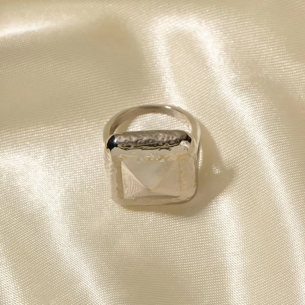 Stainless Steel Silver PVD Plated Geometric Fashion Jewelry Rivet Finger Ring Minimalist Jewelry My Store