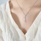 Korean Sweet Gold Plated Star Tassel Charm Pendant Light Luxury Titanium Steel Collarbone Necklace for Women My Store