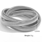 JEWELRY Fashion Stainless Steel Wide Face Bracelet Trendy Color Blocking Bracelet Stretchy Snake Bone for Women My Store