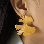JEWELRY EH153 Fashion Ginkgo Leaf Earrings Niche Vintage Gold Leaf Earrings Premium Earrings My Store