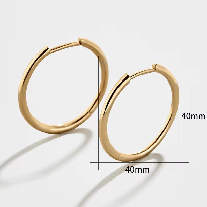 Stainless Steel Gold Plated Large Medium Small Size Hoop Earrings for Women My Store