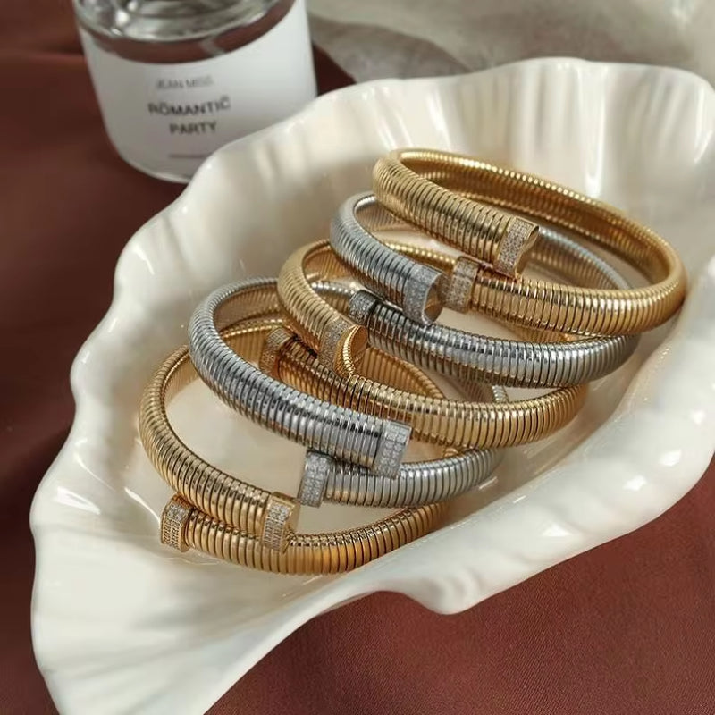 JEWELRY SZ03 Wholesale Stretch Snake Bone Chain Bangles Fashion Opening Adjustable Bangles My Store